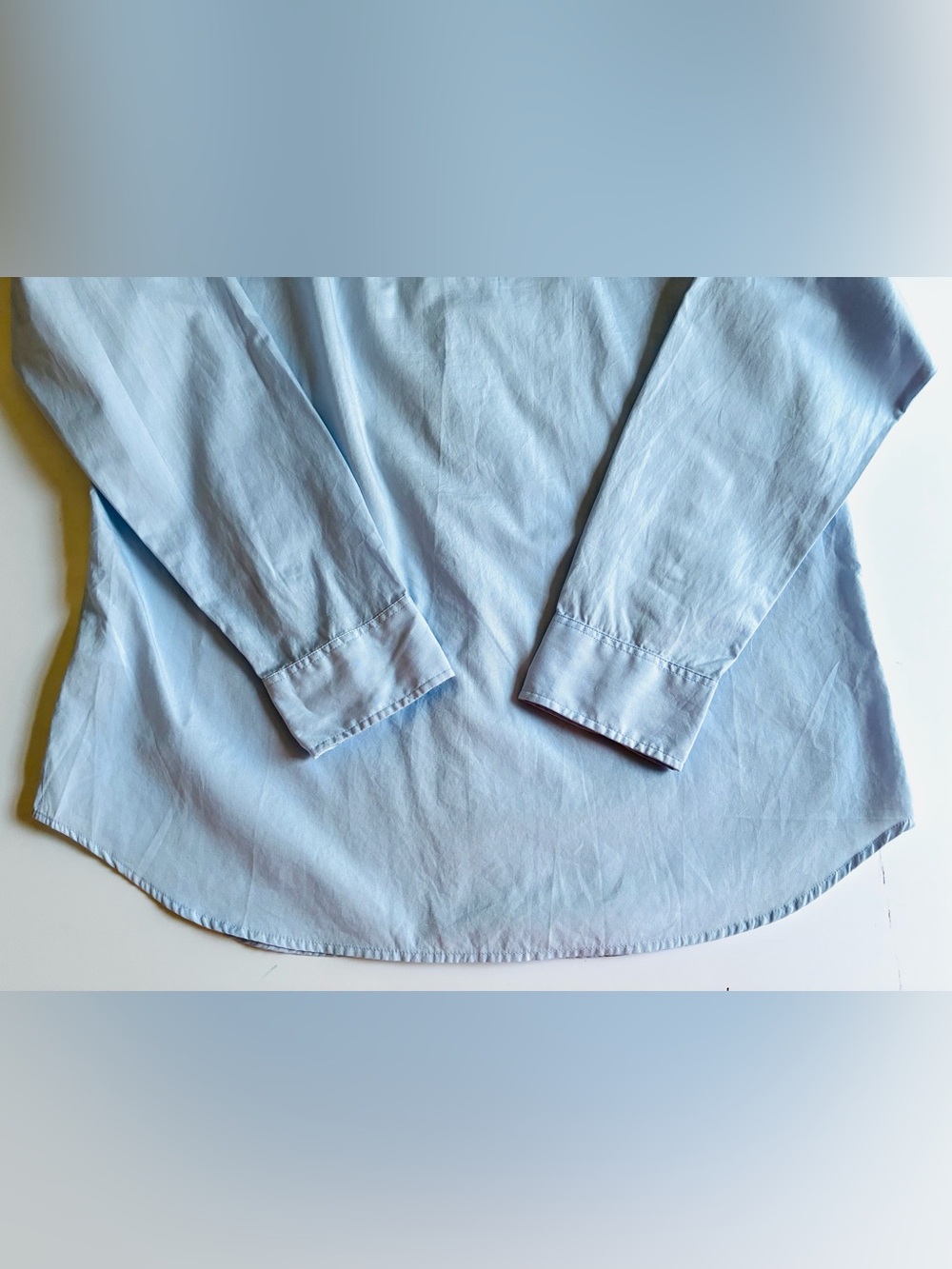 J. Crew Light Blue Men's Poplin shirt with point collar. M. NWT. - Picture 11 of 14